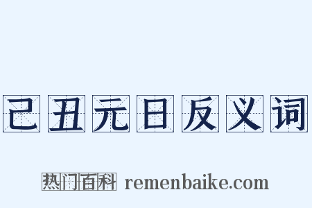 己丑元日反义词是什么意思的图片
